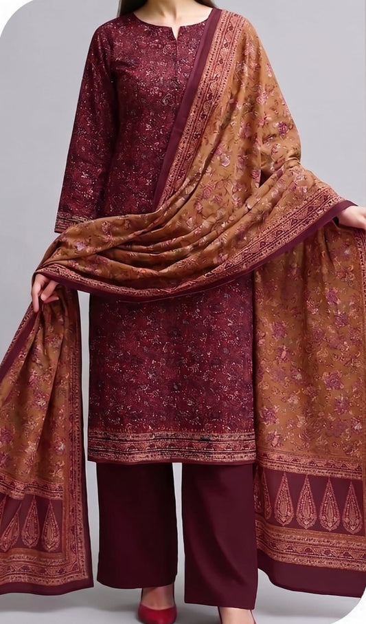 SAYA Unstitched Printed Lawn 3pc Suit