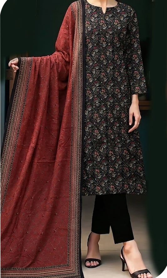 SAYA Unstitched Printed Lawn 3pc Suit