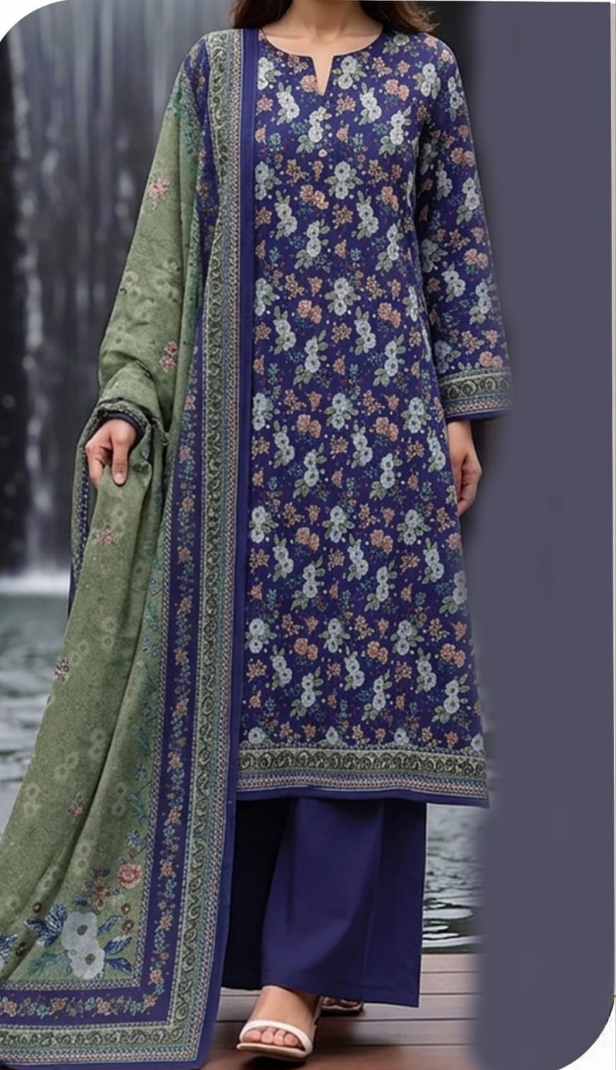 SAYA Unstitched Printed Lawn 3pc Suit