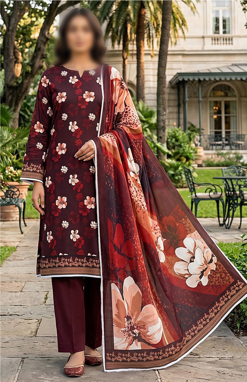 SAPPHIRE Unstitched Printed Lawn 3pc Suit