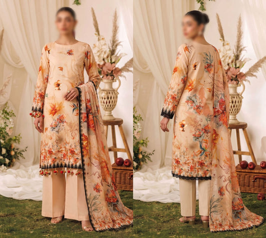 Bismil by Emirah V-29 Unstitched Printed Lawn 3pc Suit