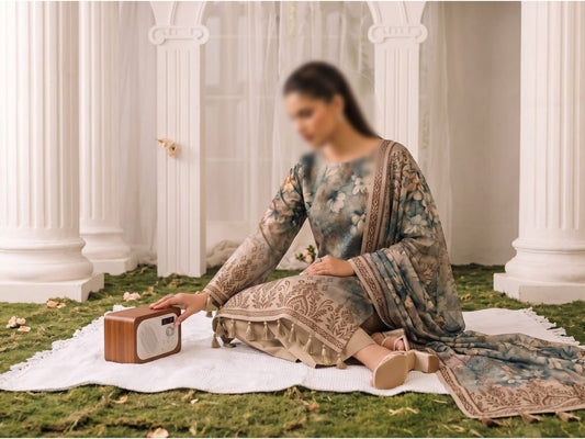 Bismil by Emirah V-29 Unstitched Printed Lawn 3pc Suit