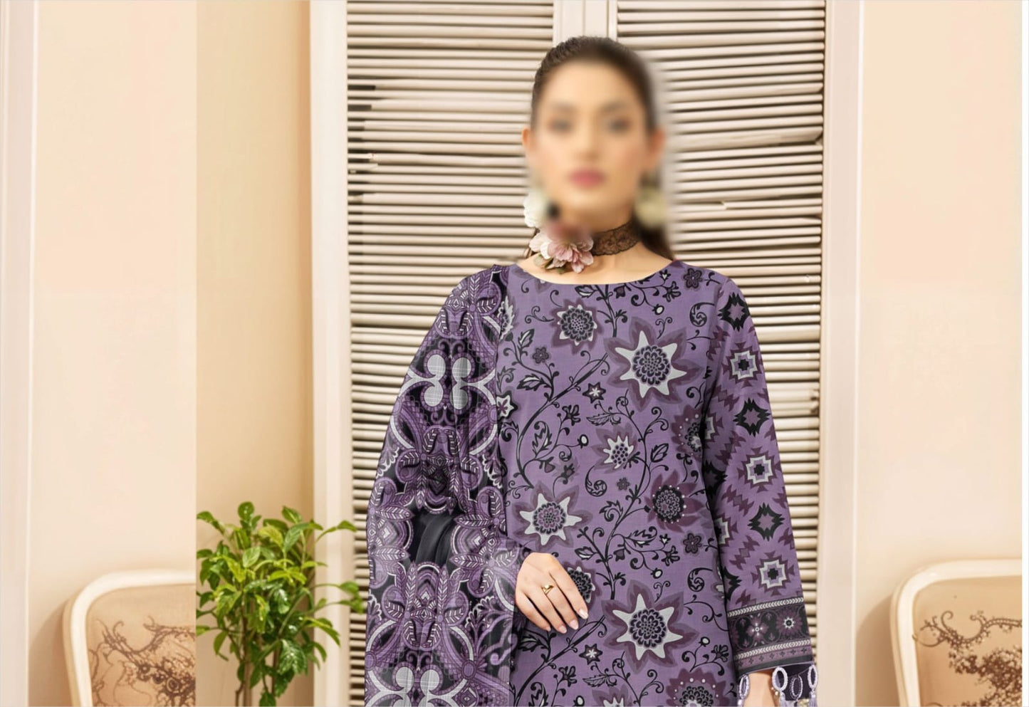 Bismil by Emirah V-28 Unstitched Printed Lawn 3pc Suit