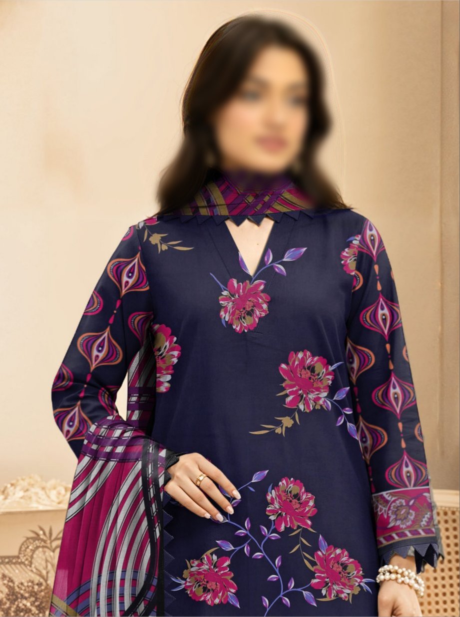 Bismil by Emirah V-28 Unstitched Printed Lawn 3pc Suit
