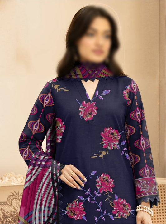Bismil by Emirah V-28 Unstitched Printed Lawn 3pc Suit