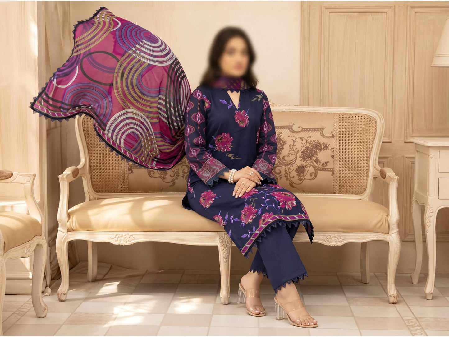 Bismil by Emirah V-28 Unstitched Printed Lawn 3pc Suit