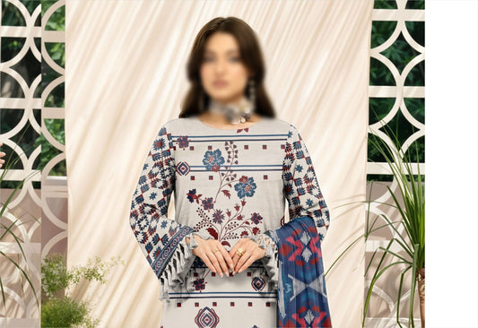 Bismil by Emirah V-28 Unstitched Printed Lawn 3pc Suit