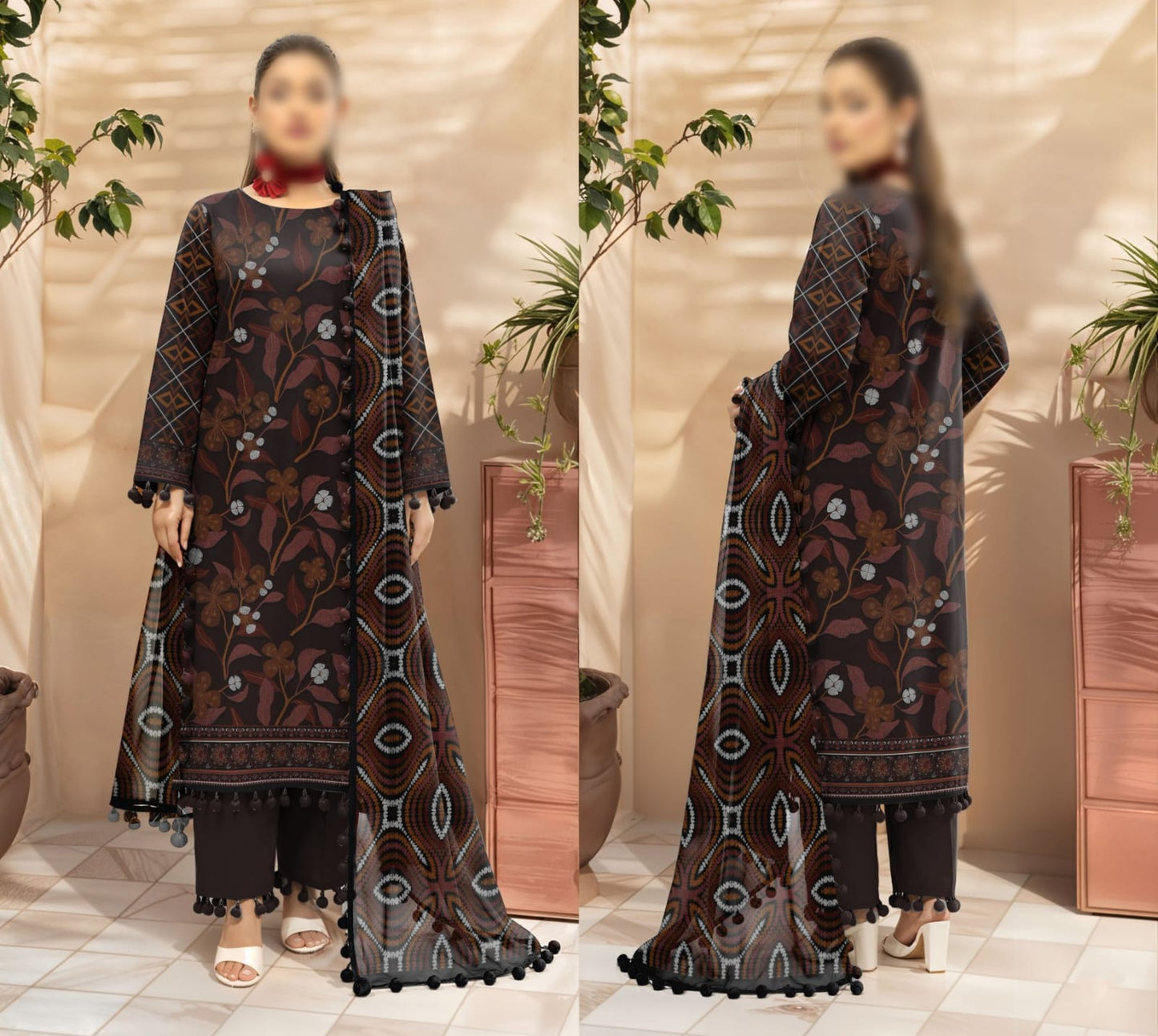 Bismil by Emirah V-28 Unstitched Printed Lawn 3pc Suit