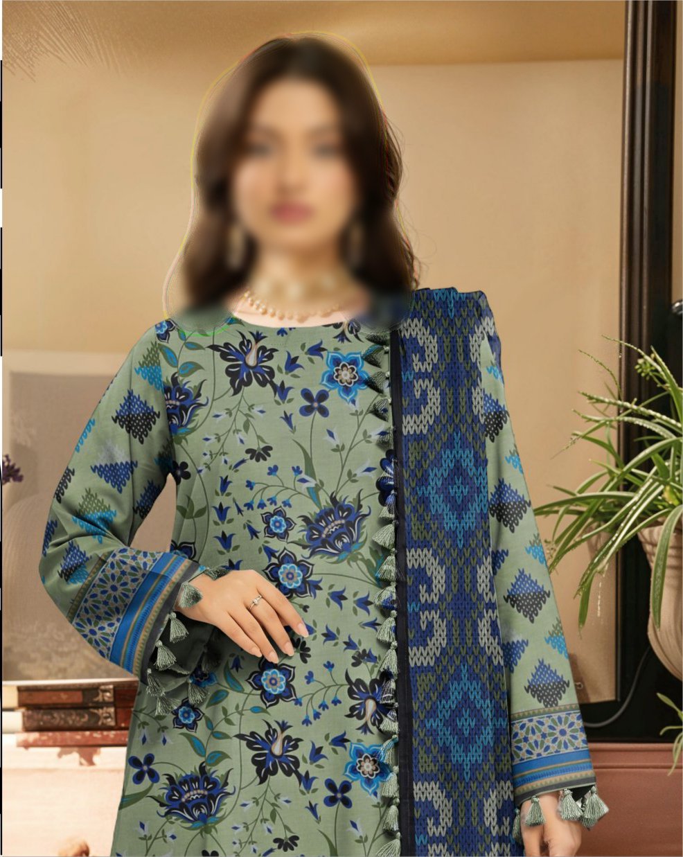 Bismil by Emirah V-28 Unstitched Printed Lawn 3pc Suit