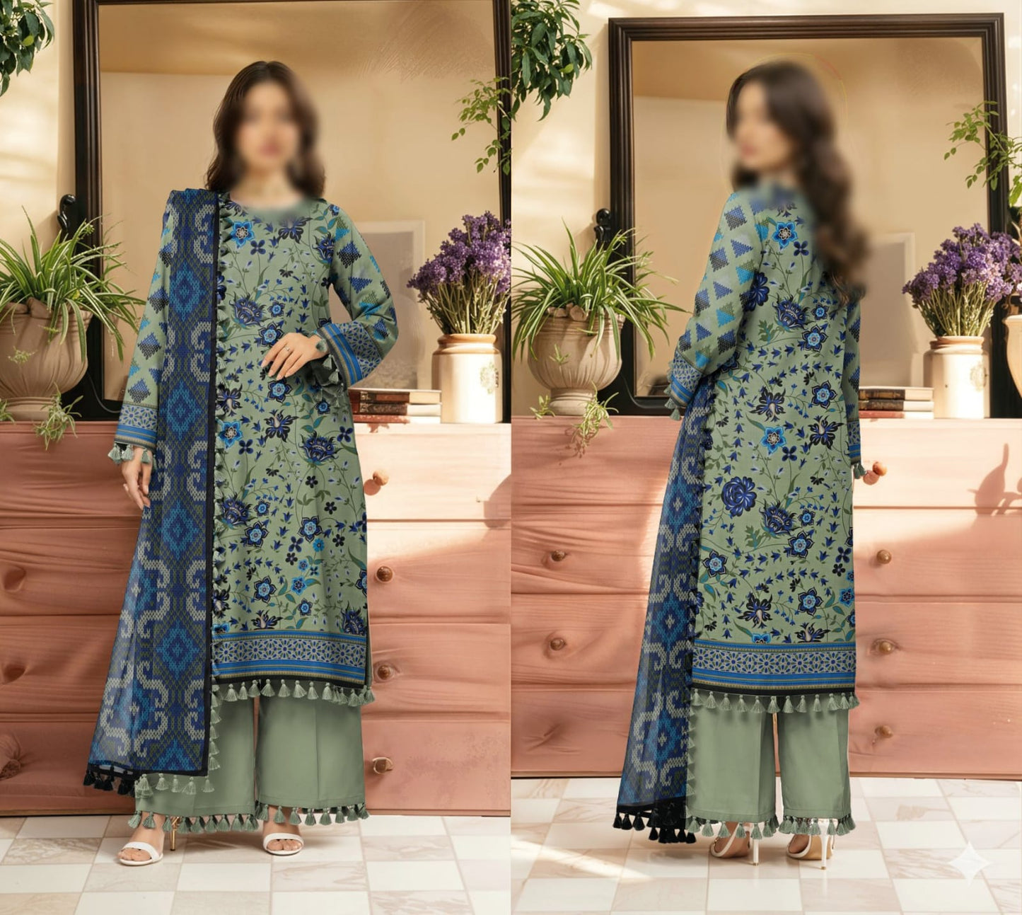 Bismil by Emirah V-28 Unstitched Printed Lawn 3pc Suit
