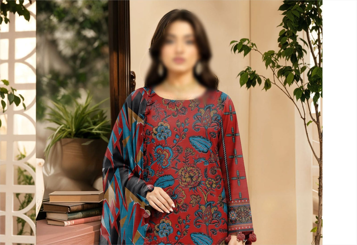 Bismil by Emirah V-28 Unstitched Printed Lawn 3pc Suit