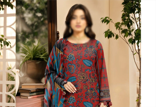 Bismil by Emirah V-28 Unstitched Printed Lawn 3pc Suit