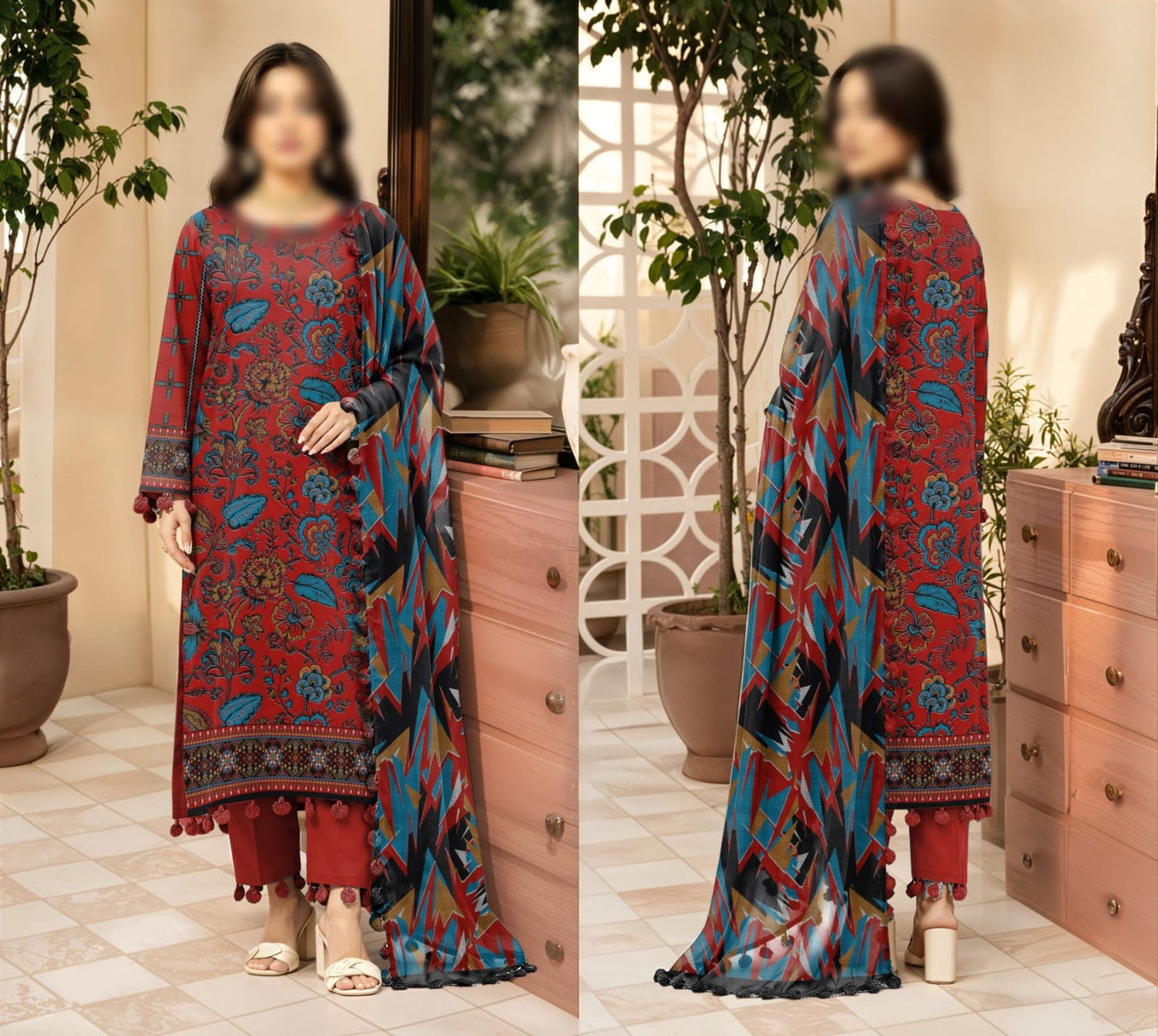 Bismil by Emirah V-28 Unstitched Printed Lawn 3pc Suit