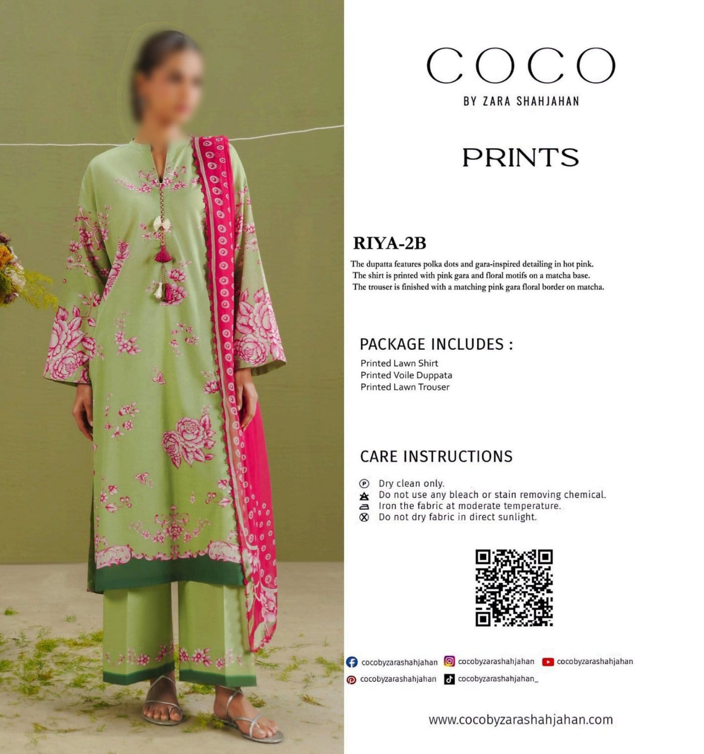 COCO Unstitched Printed Lawn 3pc Suit