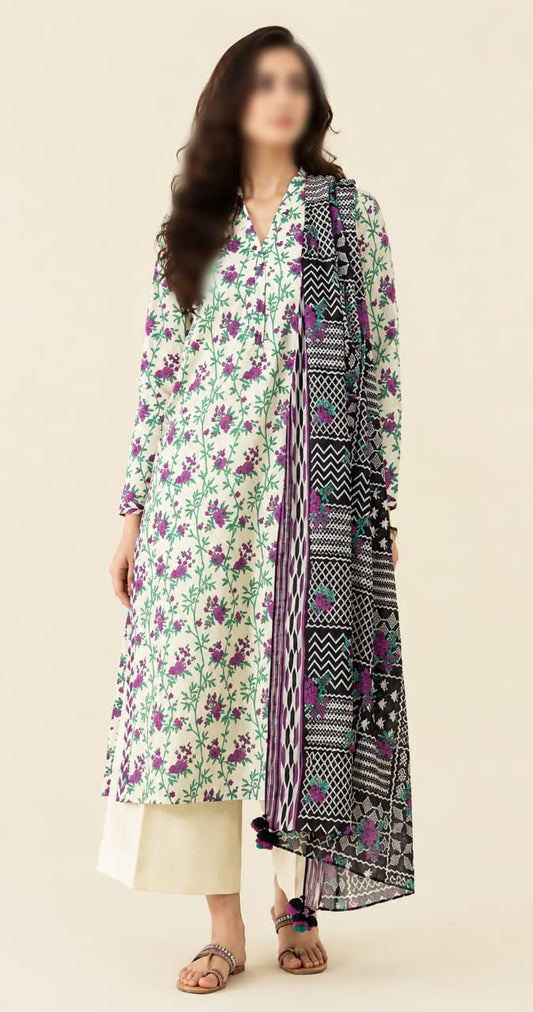 Sapphire Unstitched Printed Lawn 3pc Suit