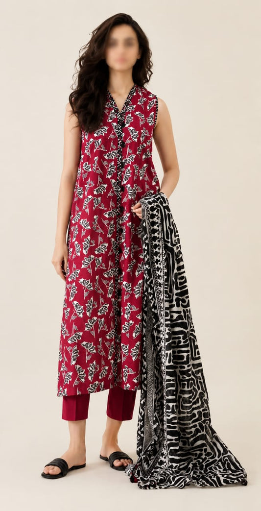 Sapphire Unstitched Printed Lawn 3pc Suit