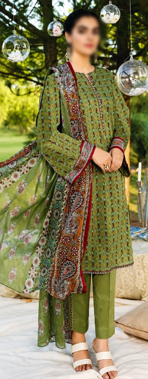 Nishat Unstitched Printed Lawn 3pc Suit