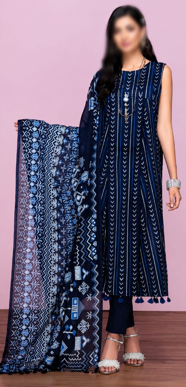Nishat Unstitched Printed Lawn 3pc Suit
