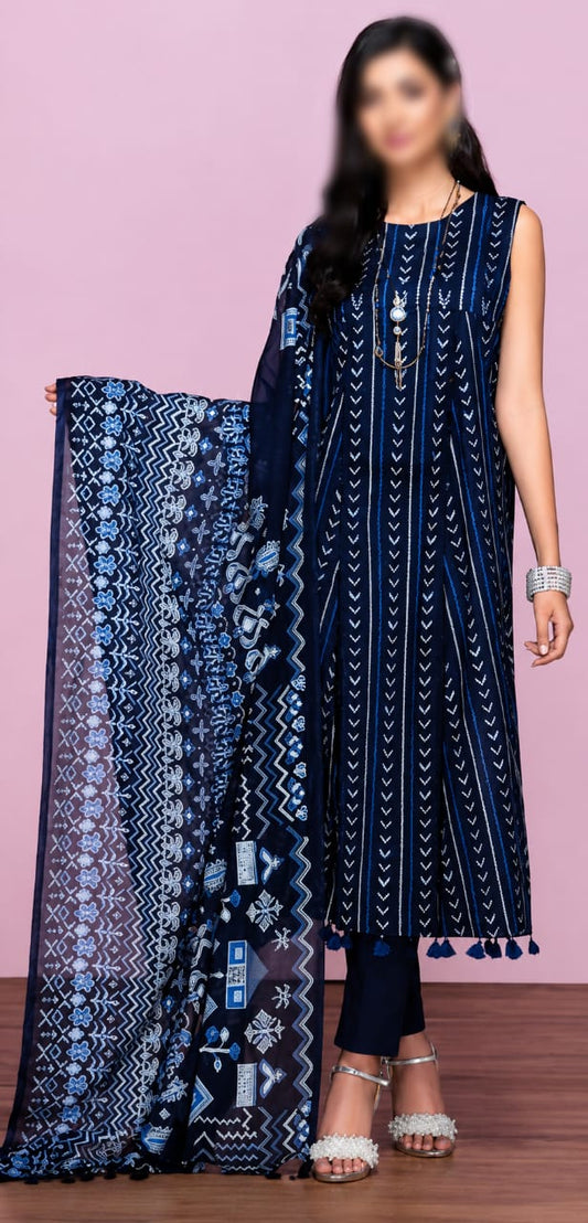 Nishat Unstitched Printed Lawn 3pc Suit