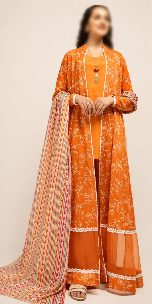 Nishat Unstitched Printed Lawn 3pc Suit