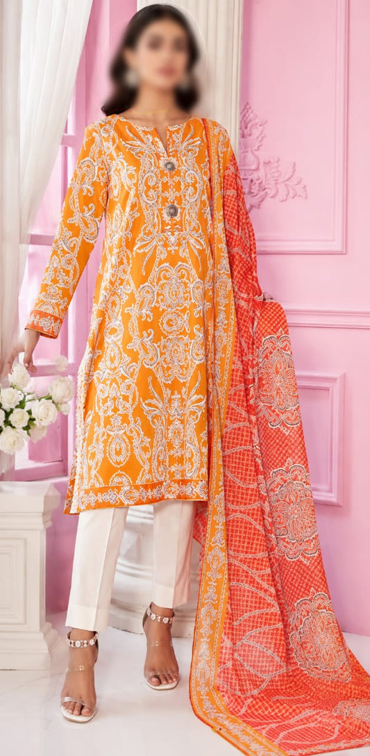 Nishat Unstitched Printed Lawn 3pc Suit