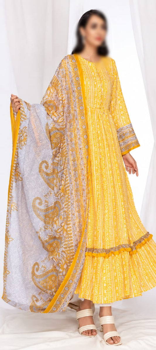 Nishat Unstitched Printed Lawn 3pc Suit