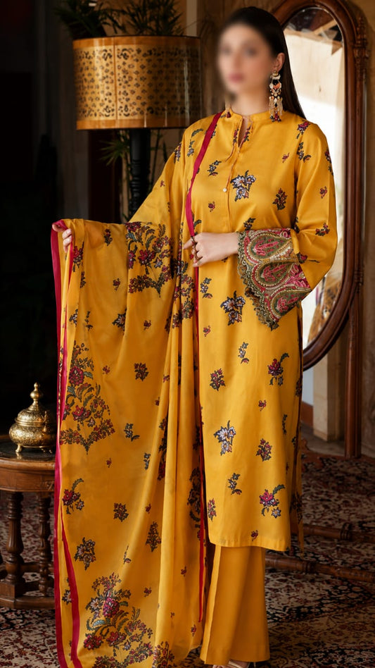 Nishat Unstitched Printed Lawn 3pc Suit