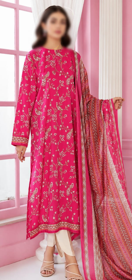 Nishat Unstitched Printed Lawn 3pc Suit