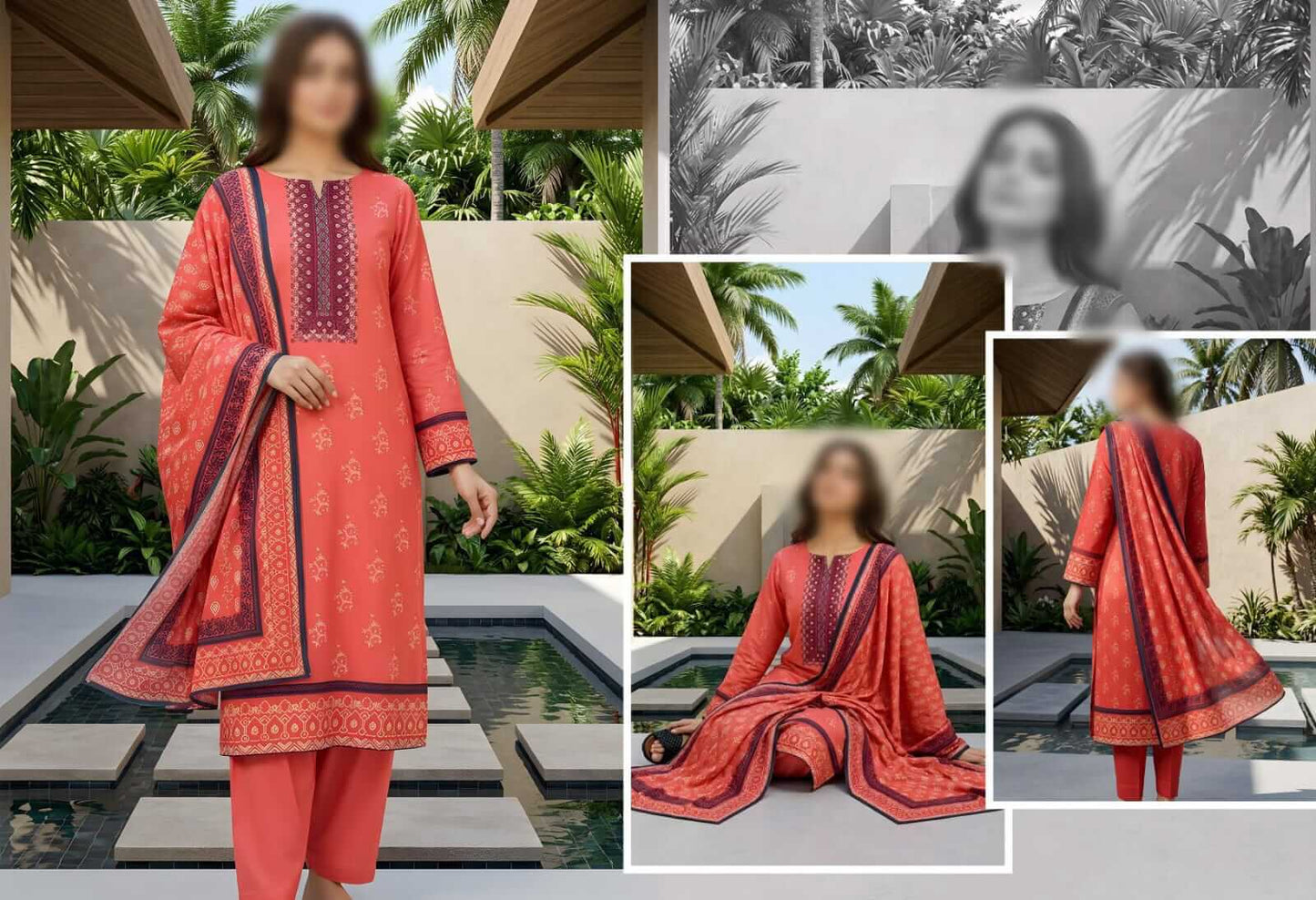 Kanwal by Nisha Unstitched Printed Lawn 3pc Suit