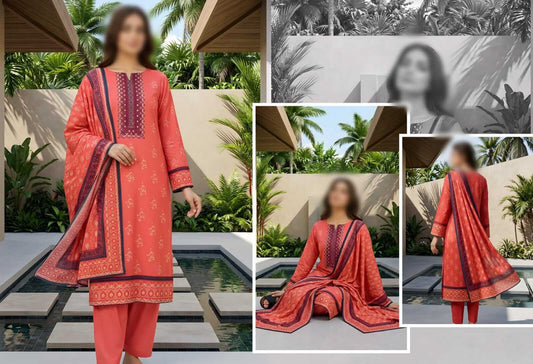 Kanwal by Nisha Unstitched Printed Lawn 3pc Suit