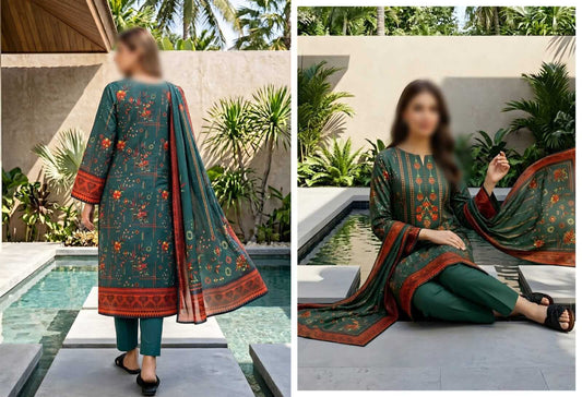Kanwal by Nisha Unstitched Printed Lawn 3pc Suit