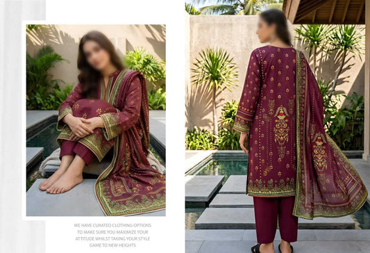 Kanwal by Nisha Unstitched Printed Lawn 3pc Suit