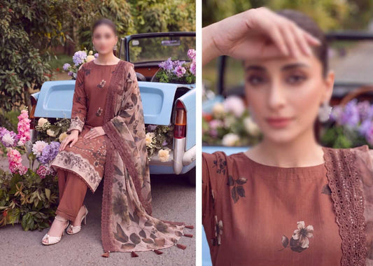 Batik by Emirah Unstitched Printed Lawn 3pc Suit
