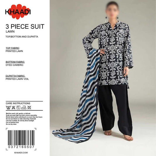 Khaadi Unstitched Printed Lawn 3pc Suit