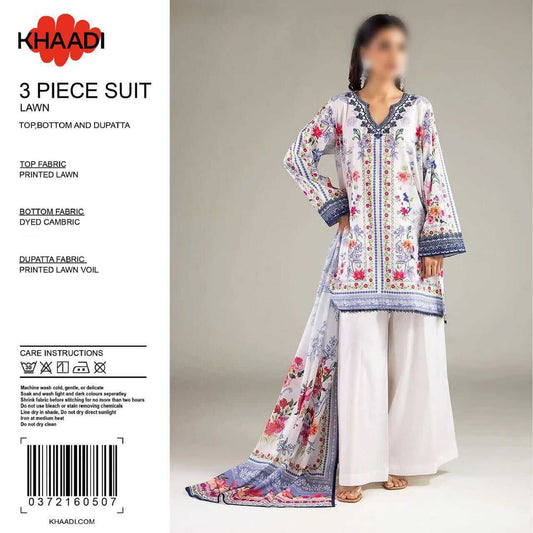 Khaadi Unstitched Printed Lawn 3pc Suit