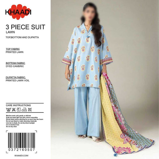 Khaadi Unstitched Printed Lawn 3pc Suit