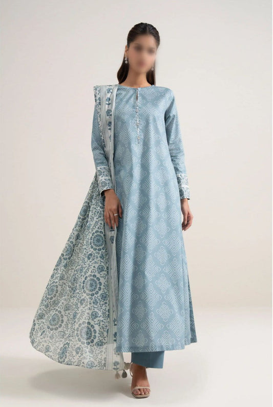 Sapphire Unstitched Printed Lawn 3 Piece Suit for Women | Premium Summer Lawn Dress