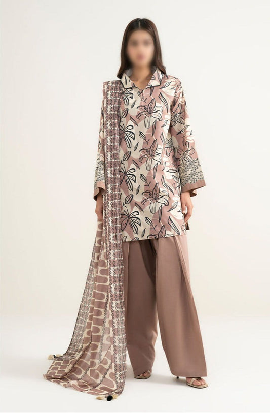 Sapphire Unstitched Printed Lawn 3 Piece Suit for Women | Premium Summer Lawn Dress