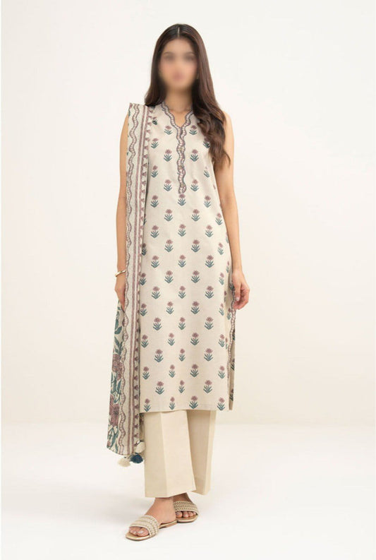 Sapphire Unstitched Printed Lawn 3 Piece Suit for Women | Premium Summer Lawn Dress