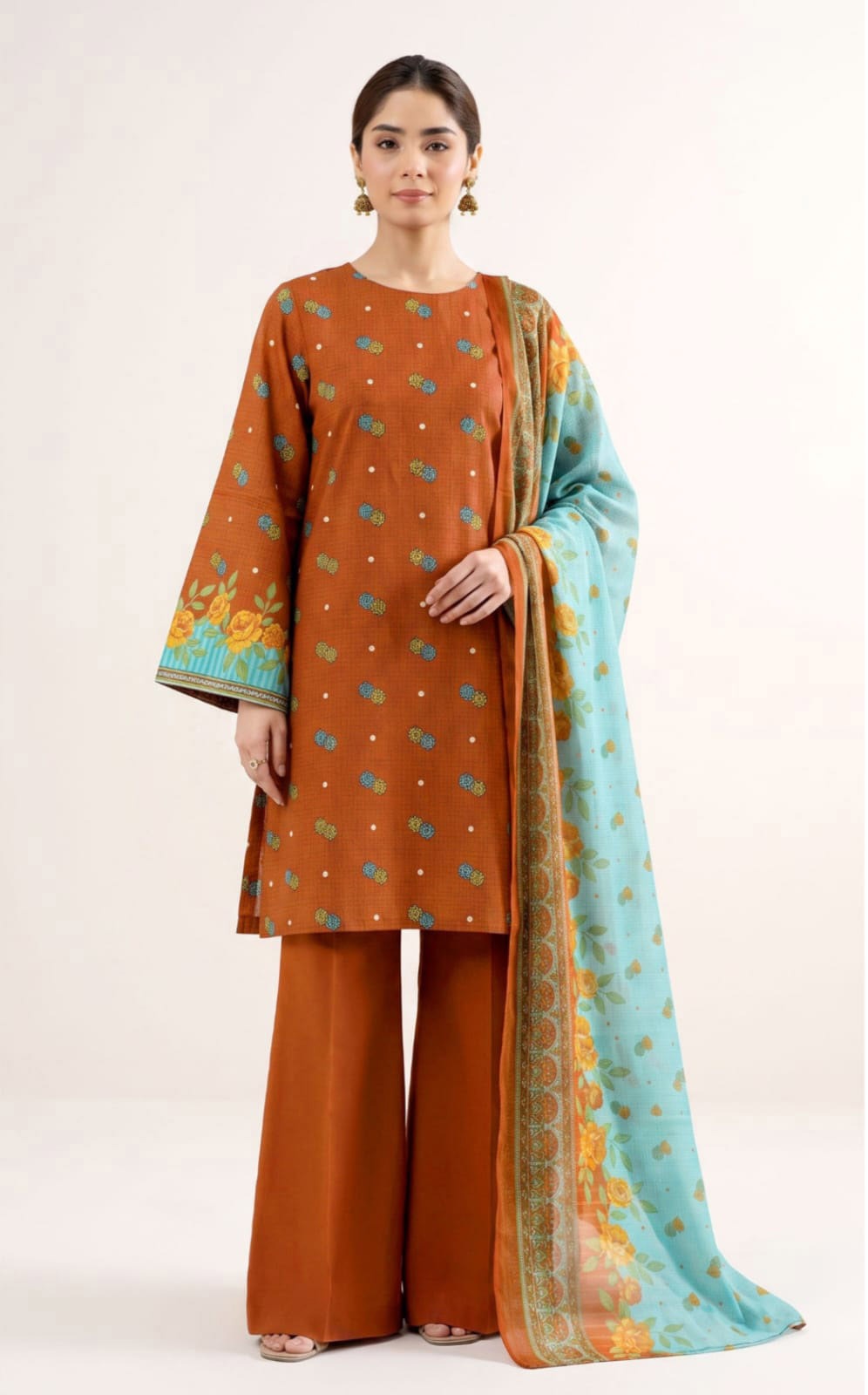 Sapphire Printed Lawn 3 Piece Unstitched Suit for Women