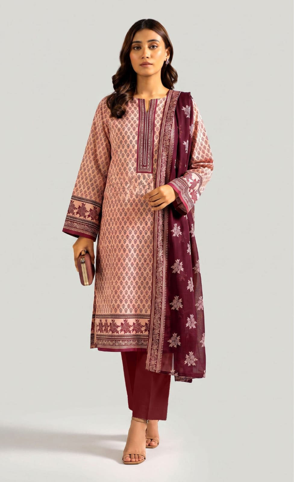 Sapphire Printed Lawn 3 Piece Unstitched Suit for Women
