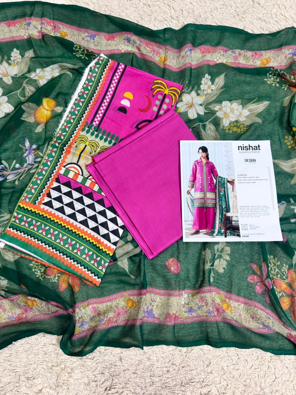 Nishat Summer Lawn Collection | 3 Piece Unstitched Suits Noor E Nazar Textile
