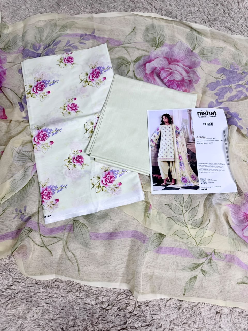 Nishat Summer Lawn Collection | 3 Piece Unstitched Suits Noor E Nazar Textile