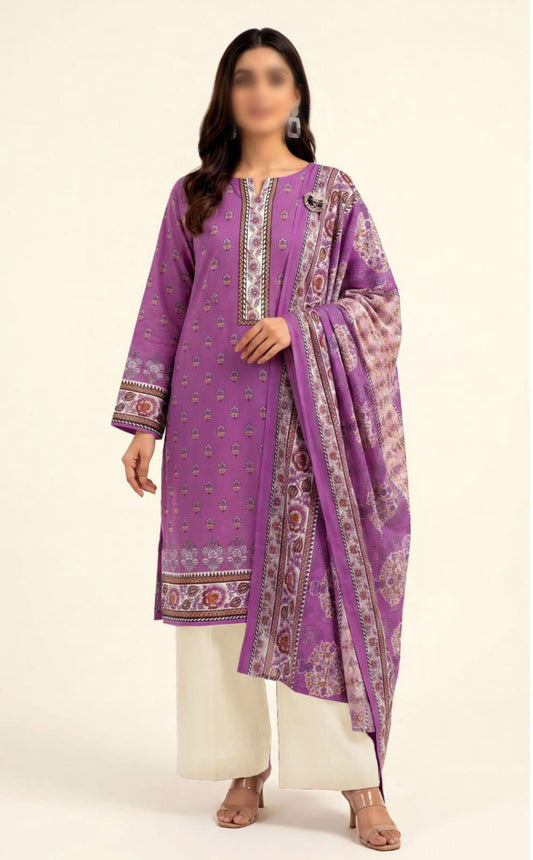 Sapphire Printed Lawn 3 Piece Unstitched Suit for Women Noor E Nazar Textile
