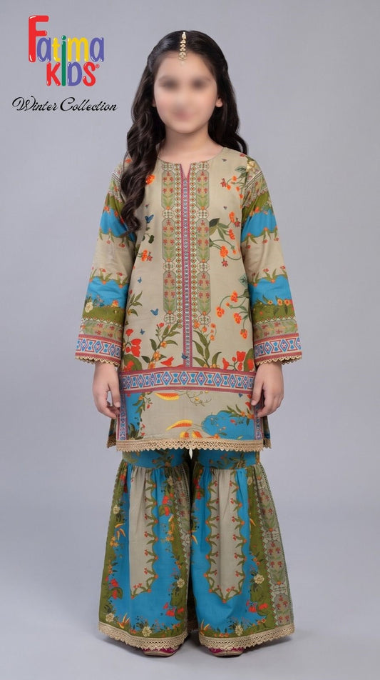 FATIMA KIDS 2 Piece Digital Printed China Linen Suit Noor E Nazar Textile
